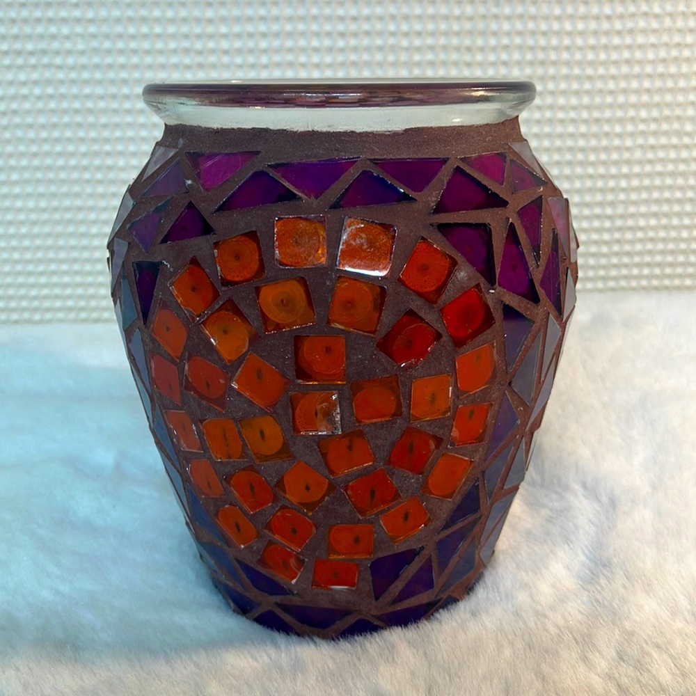 Glass mosaic vase